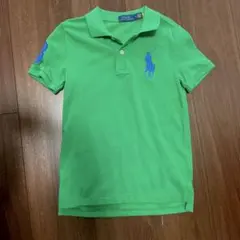 ポロシャツ グリーン 青色刺繍