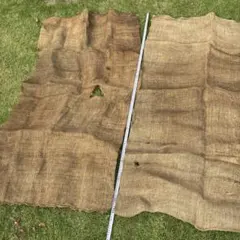 麻　生地　柿渋染め　約160✖️80 ２枚