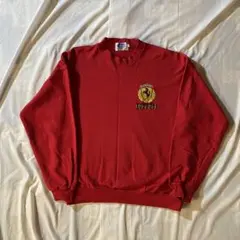 FERRARI 刺繍ロゴ スウェット 赤 オーバーサイズ ストリート トレーナーのサムネイル