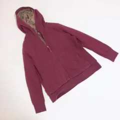 1-377【ユニクロ】　XLサイズ　赤　フード付き　パーカー　カジュアル