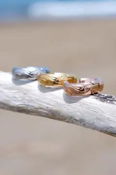 片耳 ハワイアンジュエリー 太めフープピアス