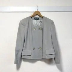 Chalet Blanc シャレブラン ノーカラージャケット 花 金ボタン