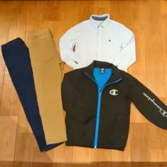 130　男の子　まとめ売り　薄手アウター　長ズボン　シャツ　4点