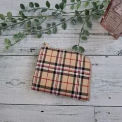【ハンドメイド】L字ファスナーミニ財布♡ウォレット♡コンパクト♡チェック柄♡小物