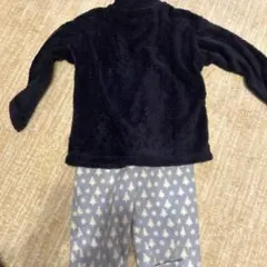 130cm ネイビー フリース 起毛 パジャマセット
