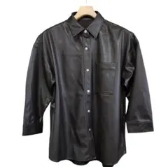 新品 GLOBAL WORK フェイクレザー シャツ ジャケット F ブラウン