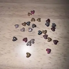 ハート型ヒョウ柄ネイルパーツ　25個