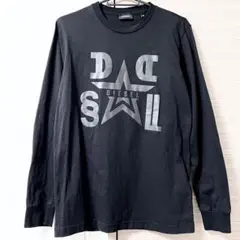 【DIESEL】メンズ長袖Tシャツ XSサイズ 黒色ブラック ディーゼル ロンT