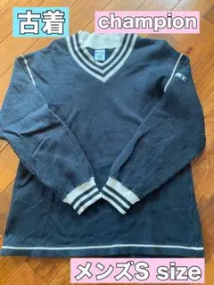 【古着】champion AUTHENTIC Ｖネックトレーナー【S】
