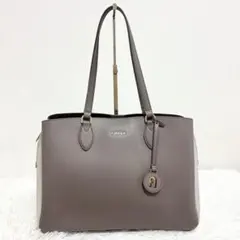 極美品 FURLA フルラ トートバッグ ミネルバ グレージュ 保存袋付