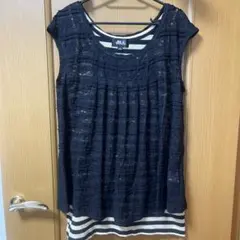 JILLSTUART レース重ね ボーダー 半袖カットソー