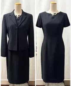 7号　洗える喪服　礼服フォーマル　黒　アンサンブル　ワンピーススーツ　セレモニー