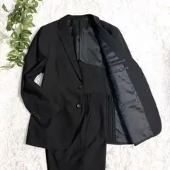 極美品 ヒルトン 坂本龍一 スーツ L 黒 シャドーストライプ チェルッティ 極美品 ヒルトン 坂本龍一 スーツ L 黒 シャドーストライプ