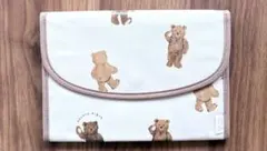 ジェラピケ　マルチケース　くま柄　母子手帳ケース 【やや訳有 激安】
