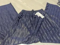 SELF CUT ネイビー プリーツ ワイドパンツ Mサイズcoca