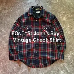 80s St John's Bayヴィンテージチェックシャツ L アメカジ古着