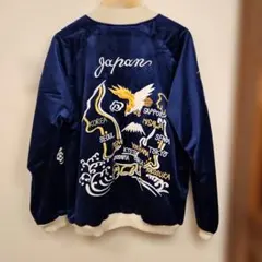 ヒューストン　スカジャン　XXL　別珍　ネイビー　試着のみ　極美品のサムネイル