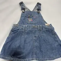 OshKosh B'gosh デニム ジャンバースカート 花刺繍 90のサムネイル