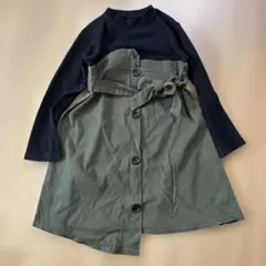 女の子　バイカラーワンピース　140cm