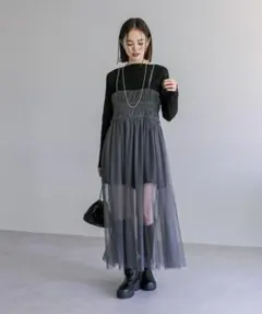 mystic チュールキャミワンピース
