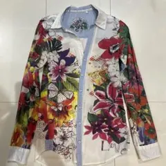 Desigual 長袖シャツ 花柄 バタフライプリント Sのサムネイル