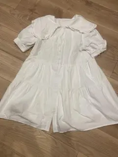 DAZY フリル付きホワイトシャツワンピース