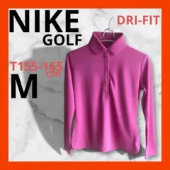 NIKE GOLF ナイキ　レディース長袖ポロシャツ　M DRI-FIT ピンク