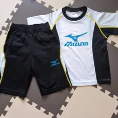 Mizuno ミズノ スポーツウェア上下セット 白 黒 130