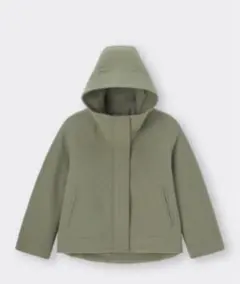 GU コージーメルトンショートフーディコート　オリーブグリーン　2023年モデル