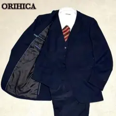 極美品 オリヒカ パンツスーツ セットアップ 3ピース Y6 ネイビー