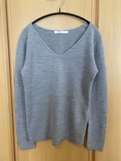 AZUL グレー Vネック 長袖ニット M