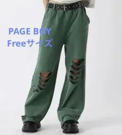 PAGE BOY ページボーイ ダメージウラケパンツ ダークグリーン 緑のサムネイル