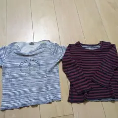 ストライプTシャツ2枚セット 24m/86cm