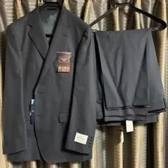 新品未使用 青山 ダークグレー ストライプ ビジネススーツ 上下セット