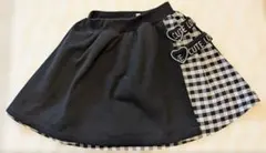 フレアスカート スカパン　黒 チェック柄 CUTE LOVE　130
