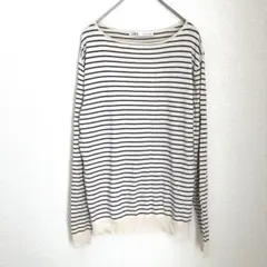 ZARA ★S 細ボーダー ベージュ　長袖カットソー　着回し　カジュアル