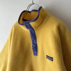 80s パタゴニア フリース M USA製 イエロー シンチラ スナップT 初期