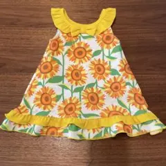 ラグマート 水着　80 （ひまわり柄ワンピース）