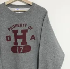 激レアプリント 90s ラッセル アスレチック 前V カレッジ スウェットUSA