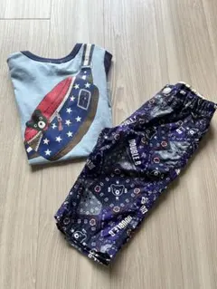ダブルB だまし絵Tシャツ&ペイズリーパンツ　120cm