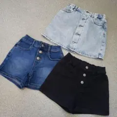 GU キッズ ショートパンツ スカート 3点セット