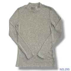 UNIQLO ユニクロ リブハイネック Tシャツ カットソー グレー Mサイズ