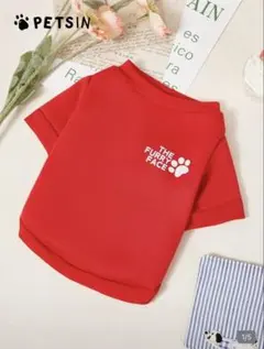 THE FURRY FACE 犬用ウェア レッド ペット服S