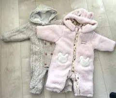 ベビー服 2点セット もこもこロンパース