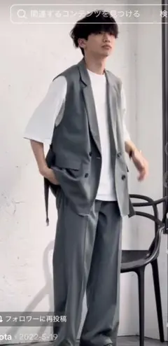 ダブルブレスト Vネック ベスト ジレ ブラック - メルカリ
