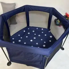 日本育児 洗えてたためる ポータブル ベビーサークル ネイビー