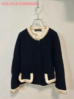 DOLCE&GABBANA ノーカラージャケット ニット フリルのサムネイル