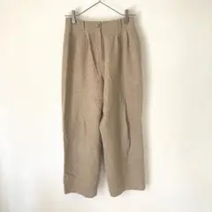 コルディア　ワイドパンツ　毛100% ポケット　日本製　秋冬　ベージュ　40/L