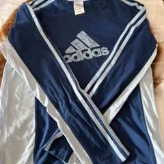 adidas ネイビー/ライトブルー 長袖カットソー