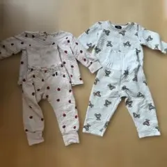キルト　いちご柄　poloくま柄　ベビーパジャマセット